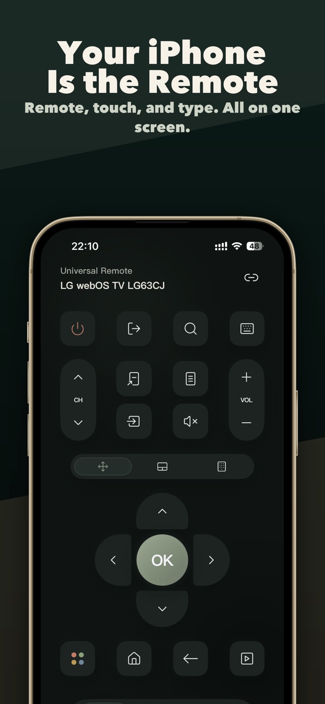 Universal TV remote for iPhone